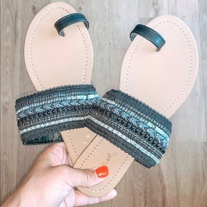 Black Embellished Sandals